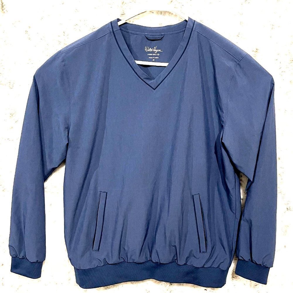 Walter Hagen Hydro Halt Rain Shirt Mens Medium Long Sleeve Pockets Blue